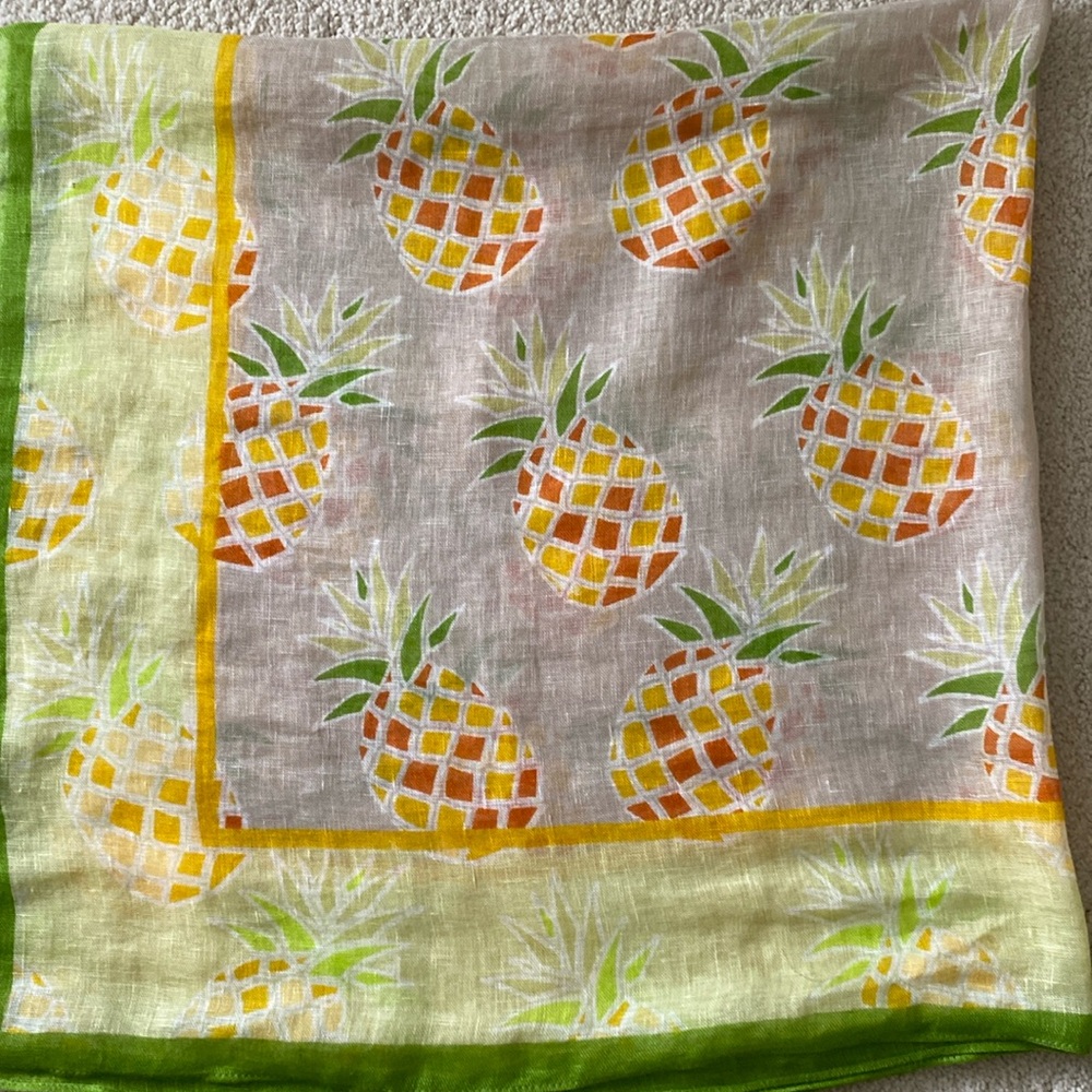 NWT Chicos Square Scarf Green/Yellow/Orange 44”x 44”